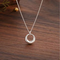 Minimalist Geometric Circle Necklace for Women – Pure Silvery Modern Jewelry