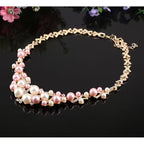 Romantiskt Statement-set med Pärlkluster och Strass i Blomdesign