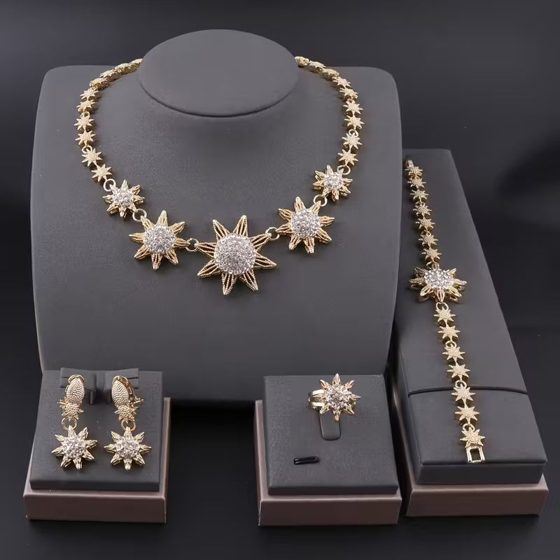 Statement-set med Halsband, Armband, Örhängen och Ring i Stjärnform
